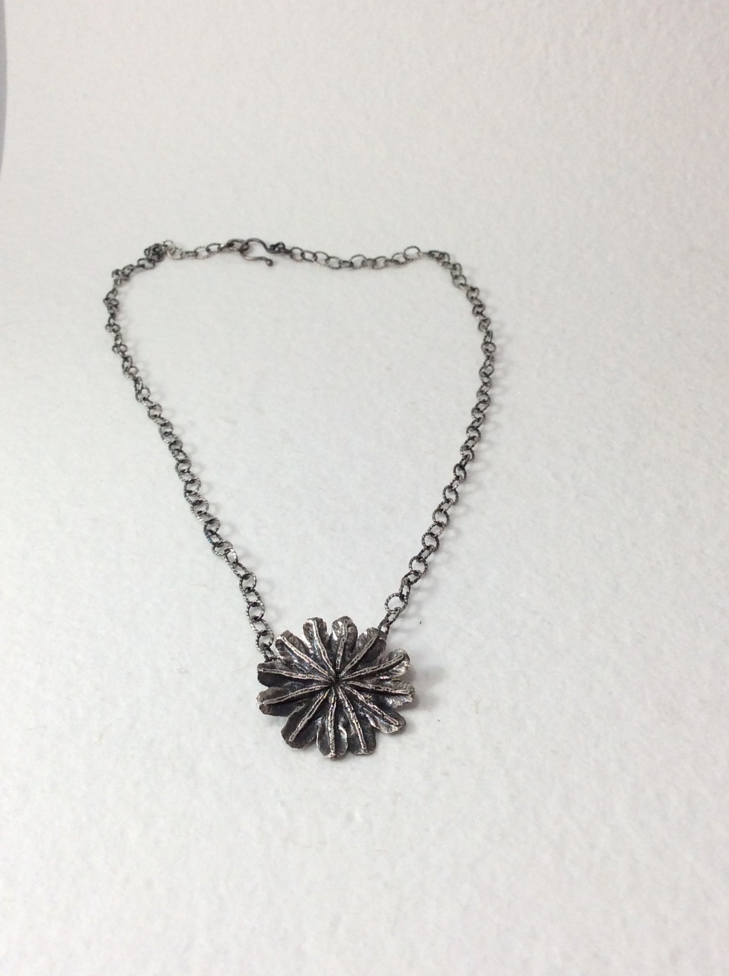 Sterling Cast Flower Pendant